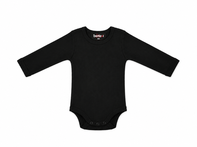 Baby Ribbed Tank Onesie – Soft Stretch Cotton Long Sleeve Black Bodysuit, 2pk