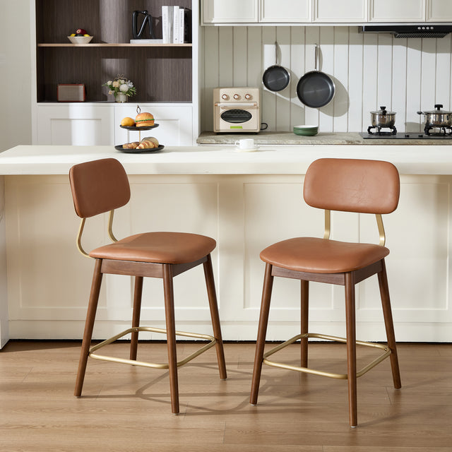 26"H Modern Curved Back Counter Stools Set of 2