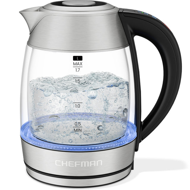 Chefman® 1.7L Dual-Glass Electric Kettle with Tea Infuser & Adjustable Temperature