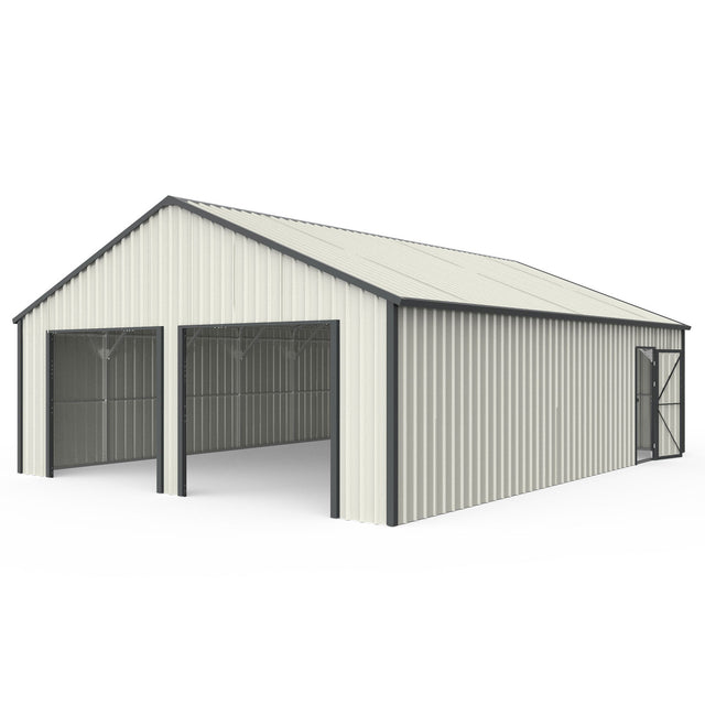 25x33 ft Double Garage Metal Shed with Side Entry Door