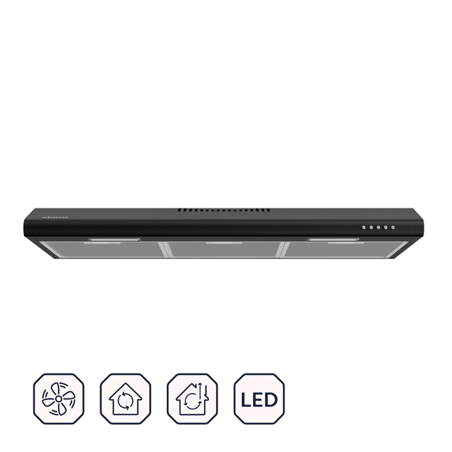 CIARRA 36 Inch Convertible Under Cabinet Range Hood, 300CFM Quiet Ductless/Ducted Vent Hood with 3-Speed Fan CAB90918B