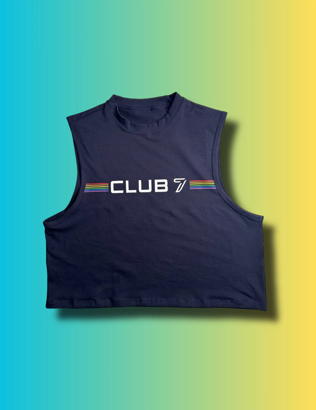 Rainbow Pride Navy Crop Top