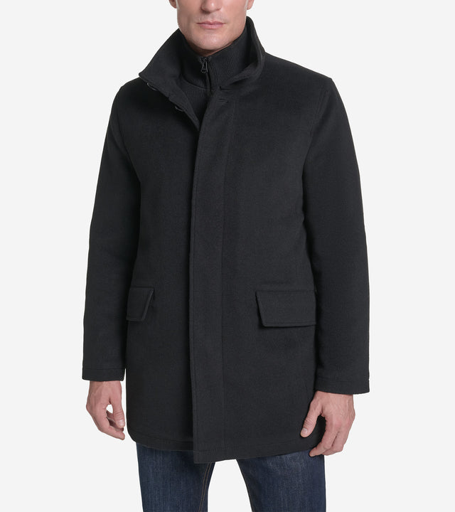 Men's Plush Wool Knit Bib Car Coat