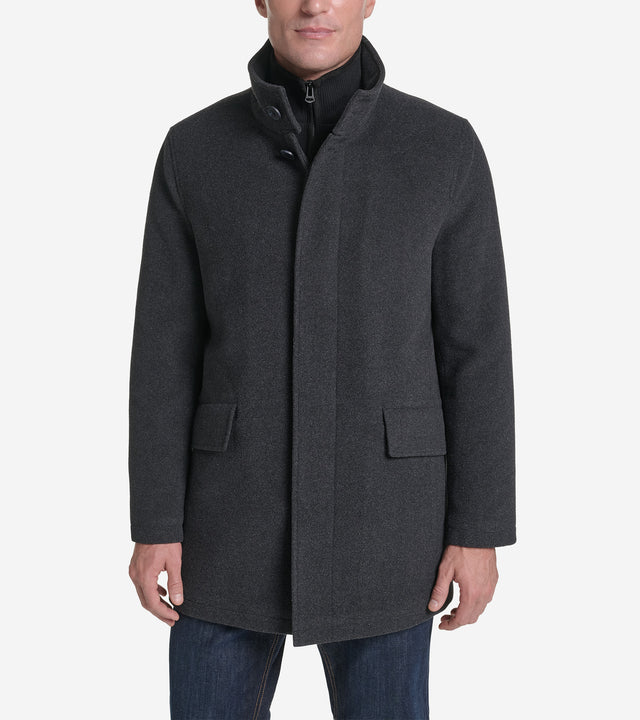 Men's Plush Wool Knit Bib Car Coat