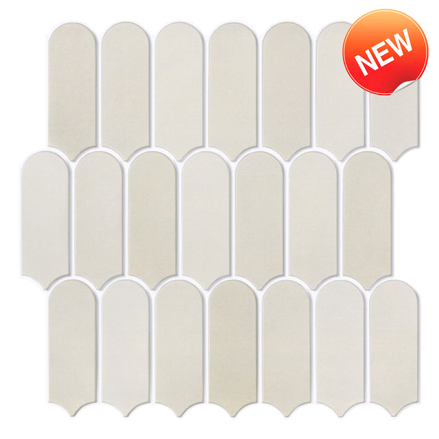 3D Toledo Cream Arched Peel and Stick Wall Tile