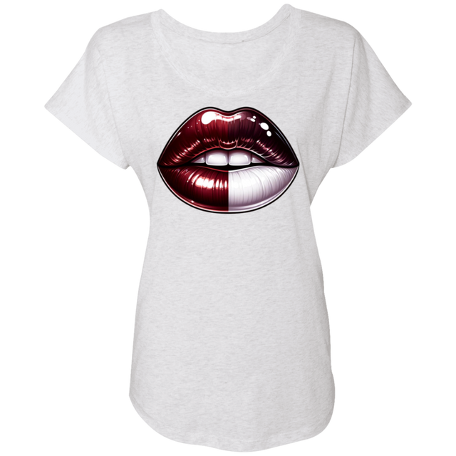 Maroon and White Triblend Dolman Sleeve