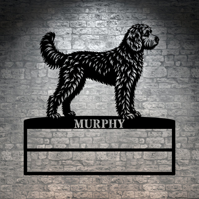 Personalized Doodle Rosette Metal Sign. Dog Champion Name Ribbon Display