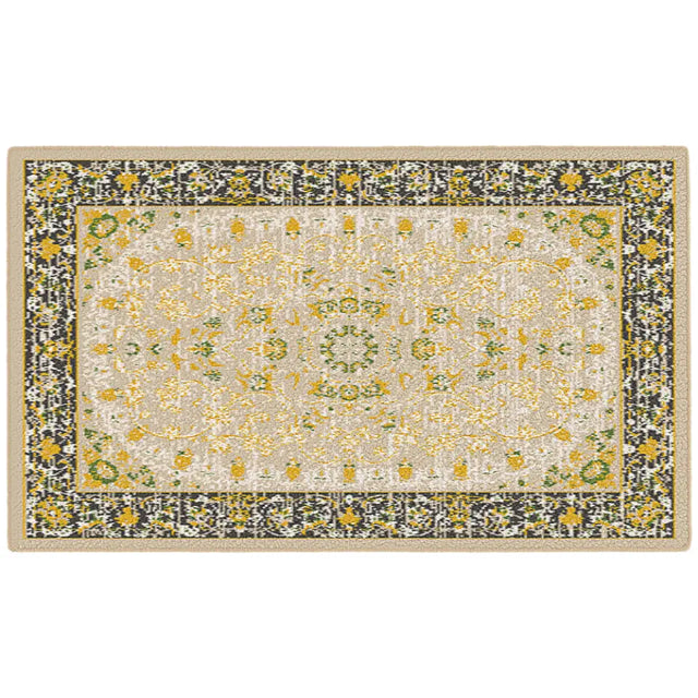 Traditional Floral Bordered Area Rug