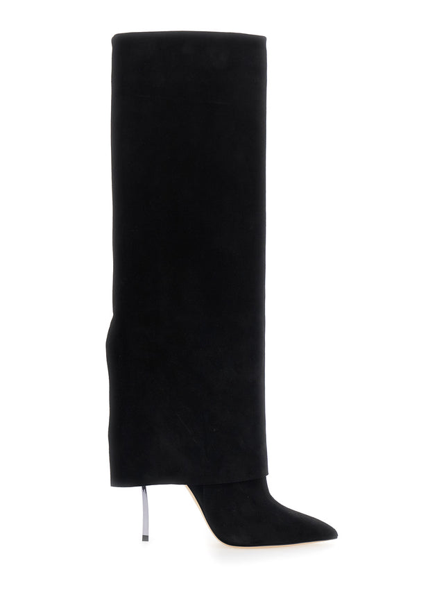 Casadei High-Heeled Leather Boot with Black Zinc Detail for Women