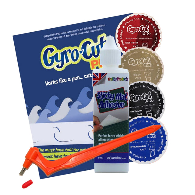 NEW Gyro-Cut® PRO Tool Including All 4 Nibs: Standard, Medium, Deep and Extreme Cut + Sticky Mat Adhesive