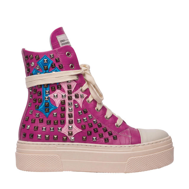 CALIPSO COCO - Fuchsia Cross Studs