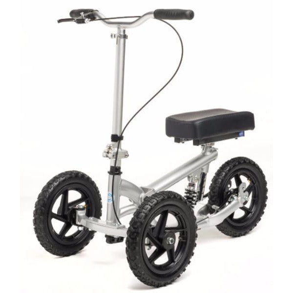 KneeRover PRO All Terrain Knee Scooter with Shock Absorber - Silver