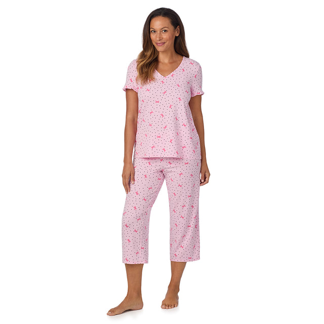 Cotton Rich Ruffled Short Sleeve Top with Pant Pajama Set