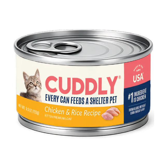 CUDDLY Chicken & Rice Wet Kitten Food 5.5 oz, Case of 12