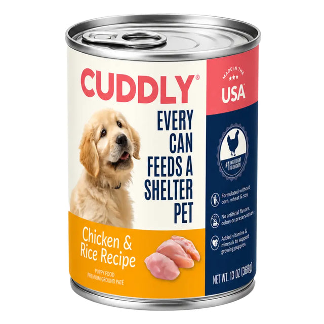 CUDDLY Chicken & Rice Wet Puppy Food 13 oz, Case of 12