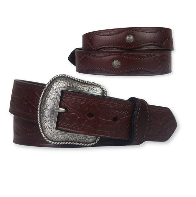 Western Oak Leaf Belt with Conchos