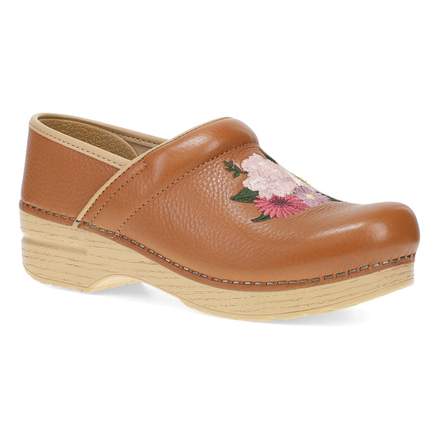 Professional Tan Floral Embroidered
