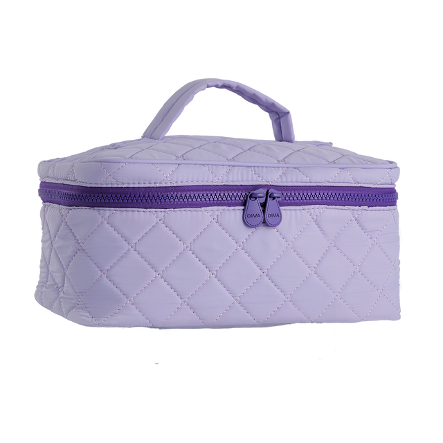 Purple Quilted Train Case