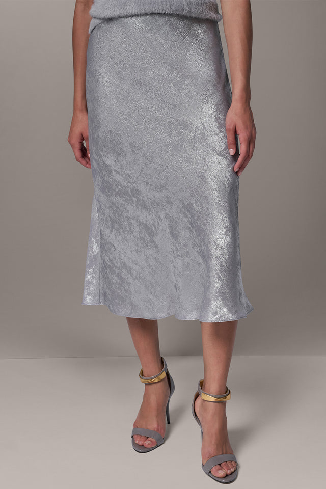 SOFT FOIL MIDI A-LINE SKIRT