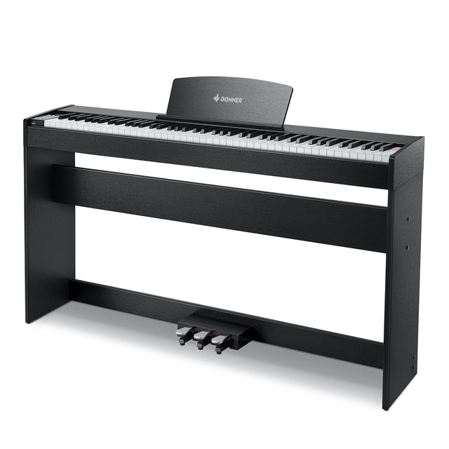 Donner DDP-50 LITE 88-Key Weighted Digital Piano for Beginners, Full Size Electric Piano with Music Stand, Power Adapter, Sustain Pedal, Built-in Lessons, 1000 