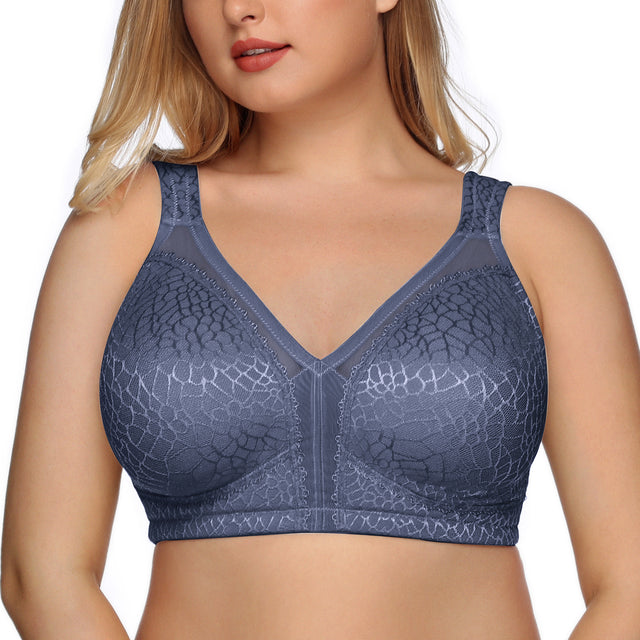 Exerin Women's Plus Size Comfort Full Coverage Unpadded Wirefree Minimizer Bra