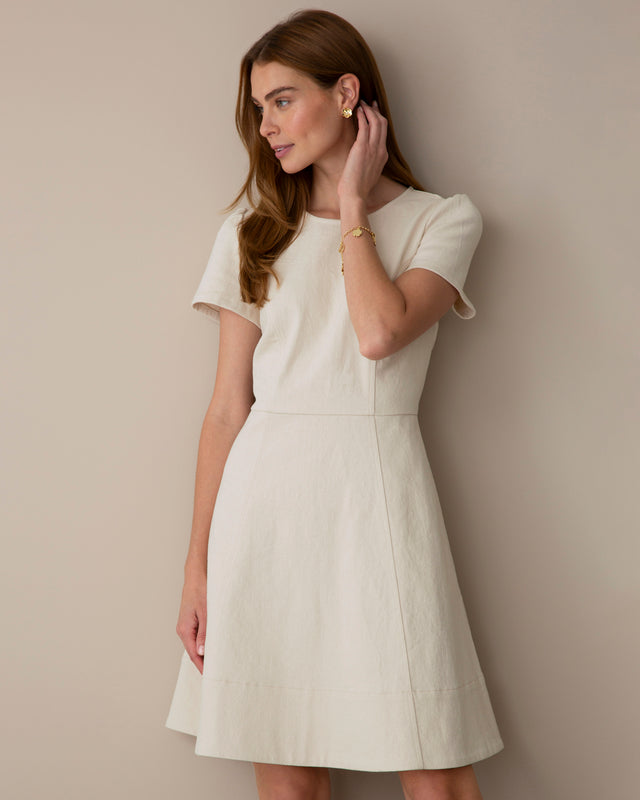 Florence Natural Seamed Denim Dress