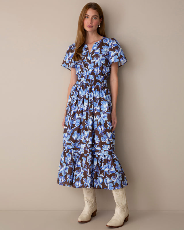 Hollie Midi Dress in Twilight Blooms