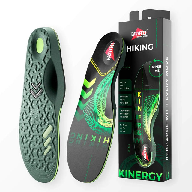 EASYFEET Hiking Kinergy - Trail Insoles for Hiking and Long Walks (Medium Arch)