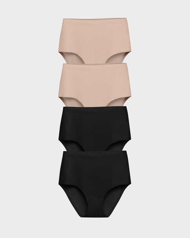 Nude and Black High Waisted 4-Pack