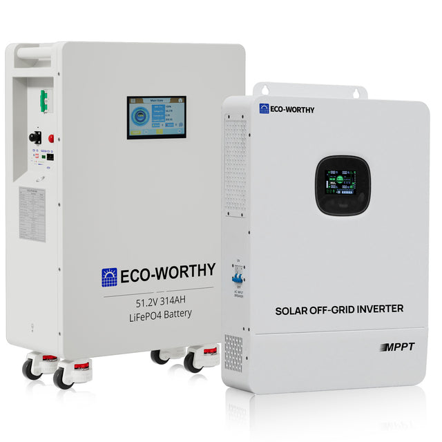 Eco-Worthy 16KWh Home Backup Power Bundle With 48V 314Ah LiFePO4 Lithium Battery and 10kW 48V AIO Off Grid Inverter