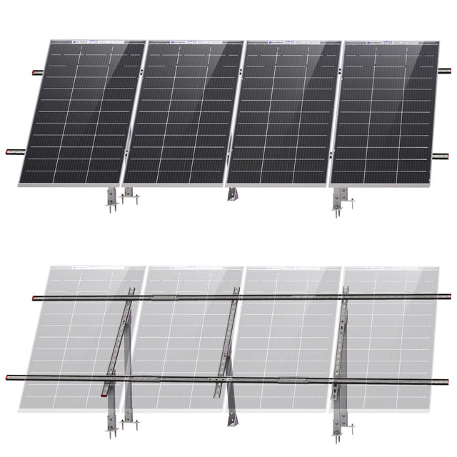 ECO-WORTHY Adjustable Solar Panel Mounting Brackets for 1–4 Pieces of 200W–400W Panels