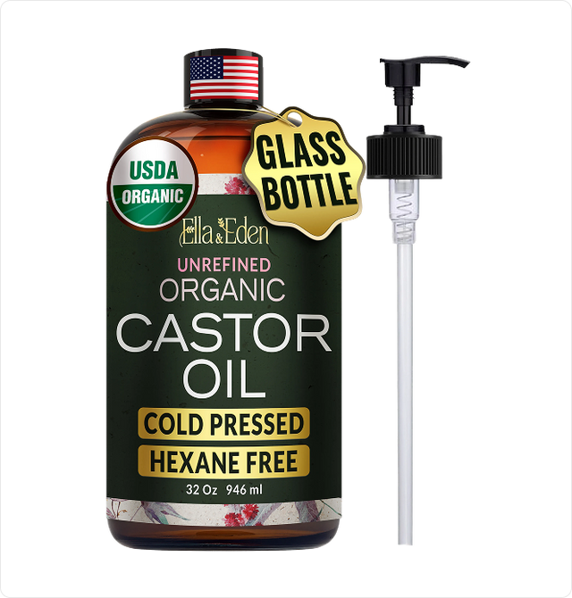 Organic Castor Oil – 32 Fl Oz Glass Bottle