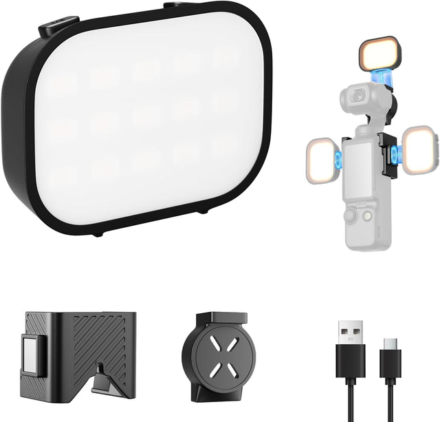Magnetic LED Light for DJI Osmo Pocket 3, Rechargeable Mini Video Fill Light