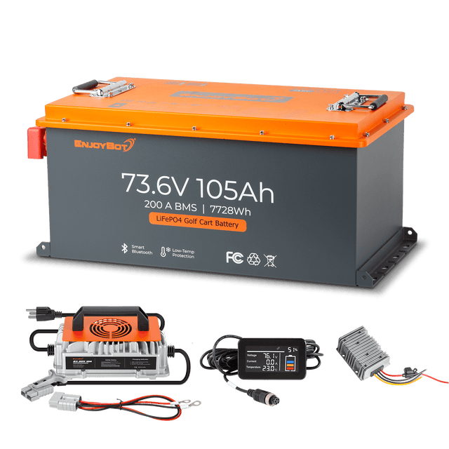 Enjoybot 72V (73.6V) 105AH Lithium Golf Cart Battery Conversion Kit with Bluetooth & 200A BMS, All-in-one Kit