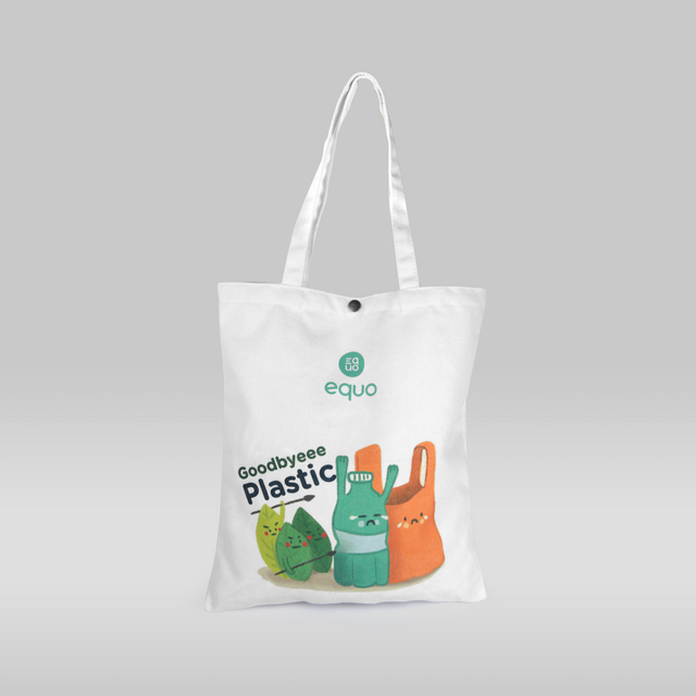 EQUO Goodbye Plastic Canvas Tote Bag