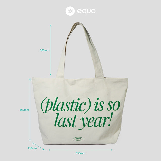 EQUO Canvas Tote Bag - Plastic is So Last Year