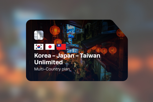 eSIM Korea-Japan-Taiwan Unlimited (Top-up)