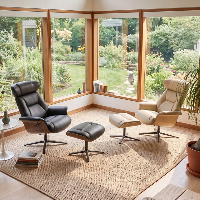 Matteo,Napa Leather Lounge Chair and Ottoman