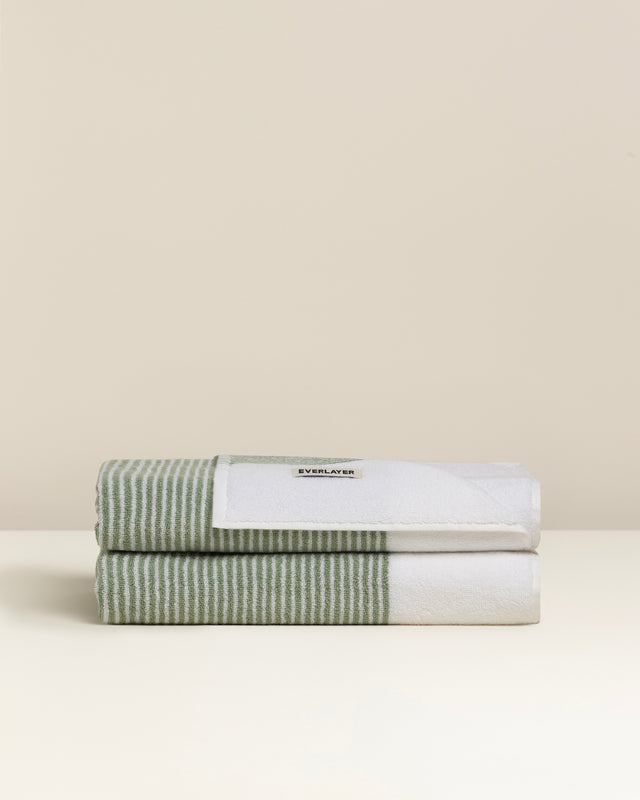 🎁 Sani: Soft Cotton Dual Tone Stripe Towel (100% off)