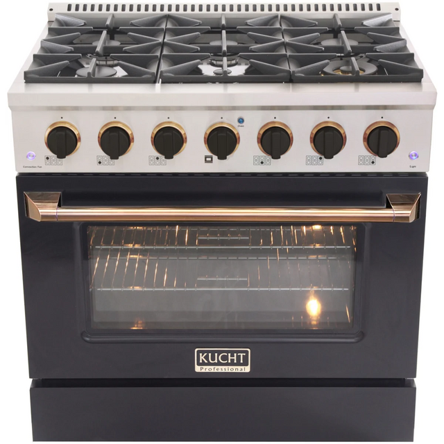 KUCHT 36" Freestanding Gas Range, KNG361-K-Gold