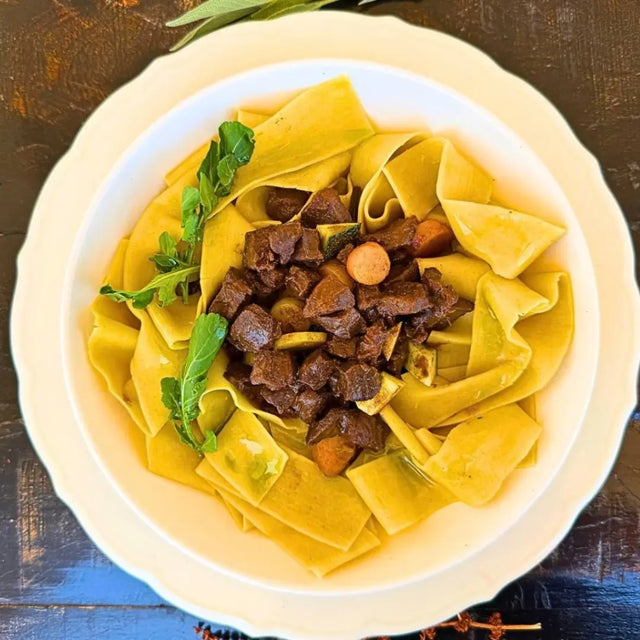 Papardelle with beef heart ragu.