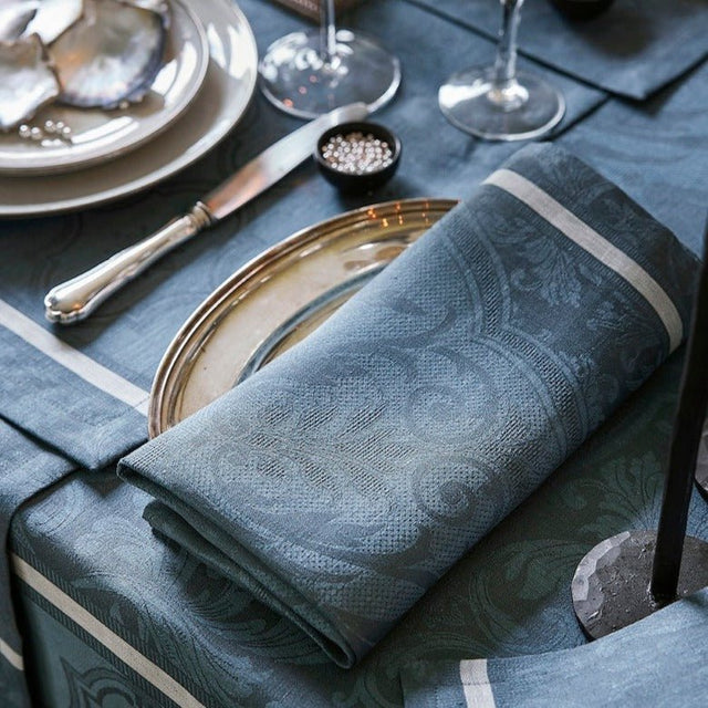 Armoiries Cerulean Blue Napkins Set of 4 by Le Jacquard Français