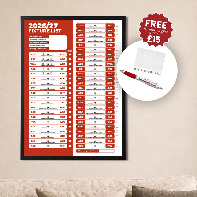 League 2 Clubs - 2026/27 Fixture Poster