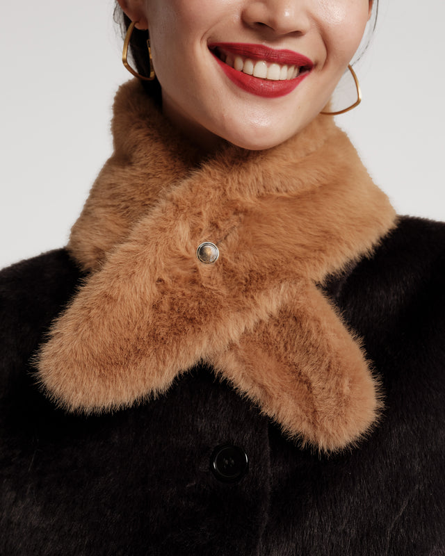 Faux Mink Collar - Camel