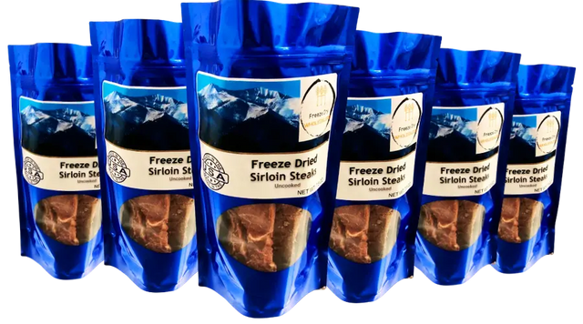 Freeze Dried Uncooked Sirloin Steaks (6 Packages)