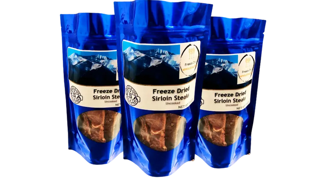 Freeze Dried Uncooked Sirloin Steaks (3 Packages)
