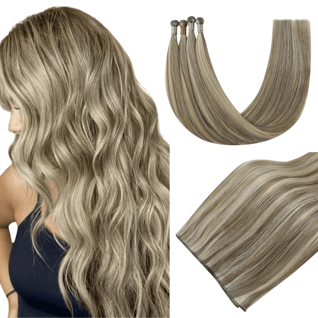 [US Only] Virgin Genius Weft Hair Extensions Blonde Highlights #P8/60