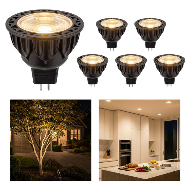 Gardenreet MR16 LED Bulbs, 5W 450LM, GU5.3 Bi-Pin, 12V Low Voltage Dimmable Landscape Light Bulbs