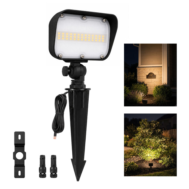 Gardenreet 12V Low Voltage LED Landscape Flood Light, 7W/12W/20W 3000K Outdoor Wall Wash Light, IP65 Waterproof Die-Cast Aluminum Fixture for Wall, Tree, House 