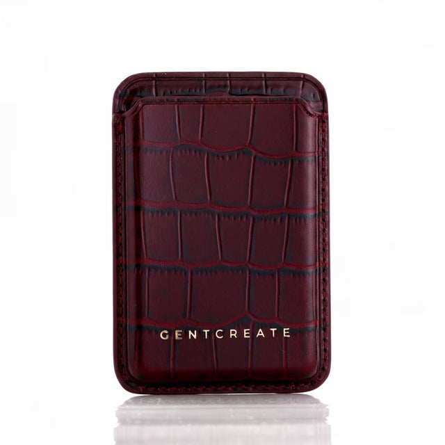 Leather MagSafe Wallet Croco Glossy